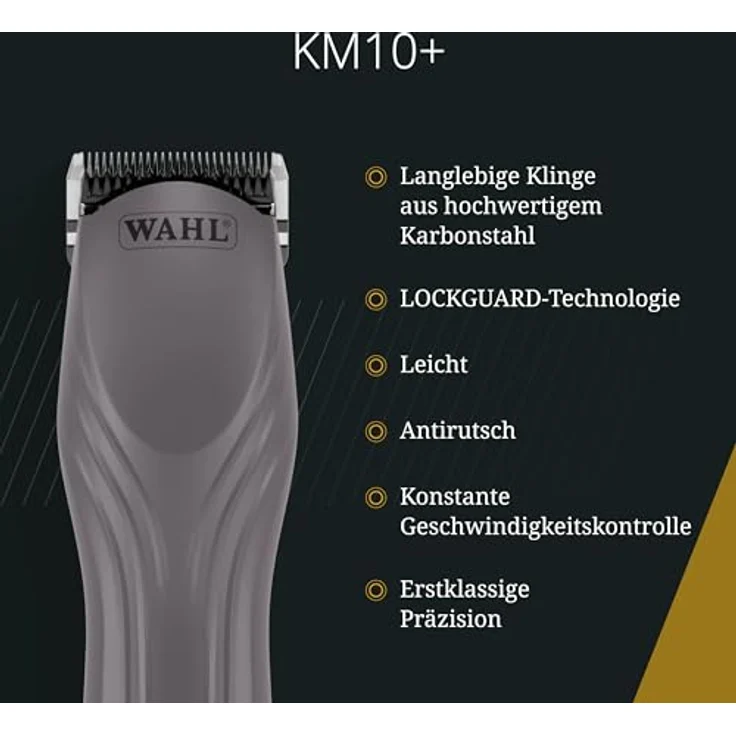 Wahl KM10+ Hunde-Schermaschine, kabelgebunden mit 2 Geschwindigkeitsstufen und Lockguard-Technologie, 230V – Bild 2