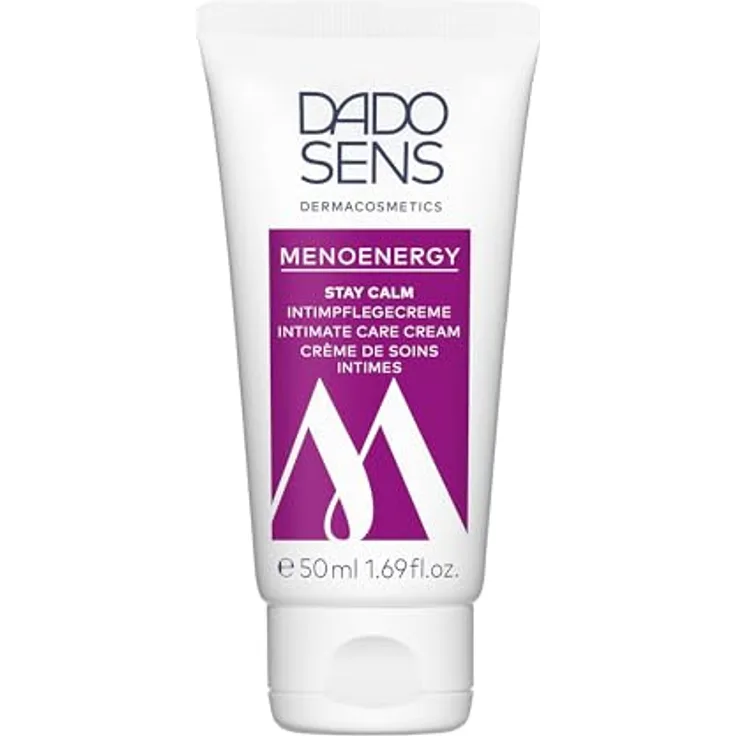 DADO SENS MENOENERGY STAY CALM INTIMPFLEGECREME, feuchtigkeitsspendende Pflege für empfindliche Intimflora, vegan, 50 ml