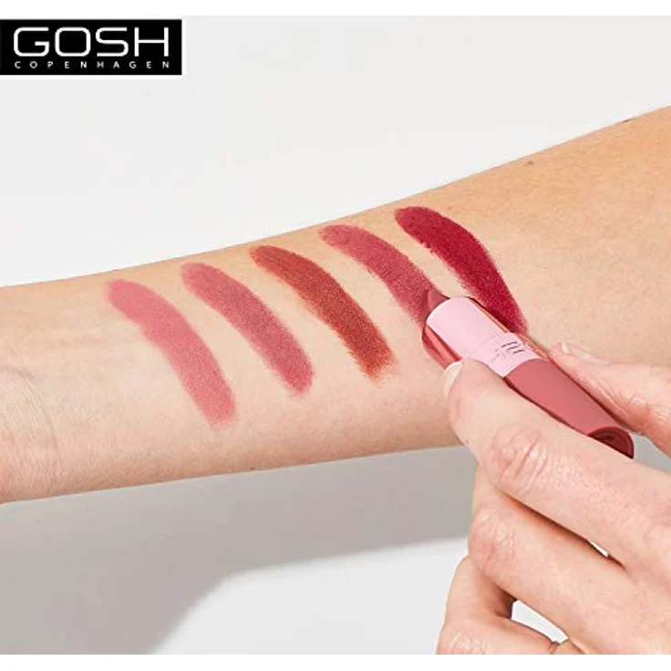 Gosh Copenhagen Luxury Rose Lips Lippenstift, feuchtigkeitsspendend, zarte Rosa-NUance, 4 g – Bild 5