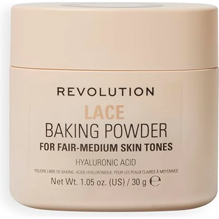 Revolution Loose Baking Powder Puder 30 g, Talkfrei mit Vitamin E und Hyaluronsäure, LACE – Bild 1