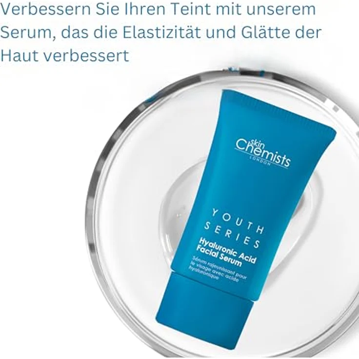 skinChemists HYALURONIC ACID Facial Serum 30 ml | Anti-Aging-Formel mit 1,5% Hyaluronsäure, Aloe Vera und Vitamin E – Bild 4