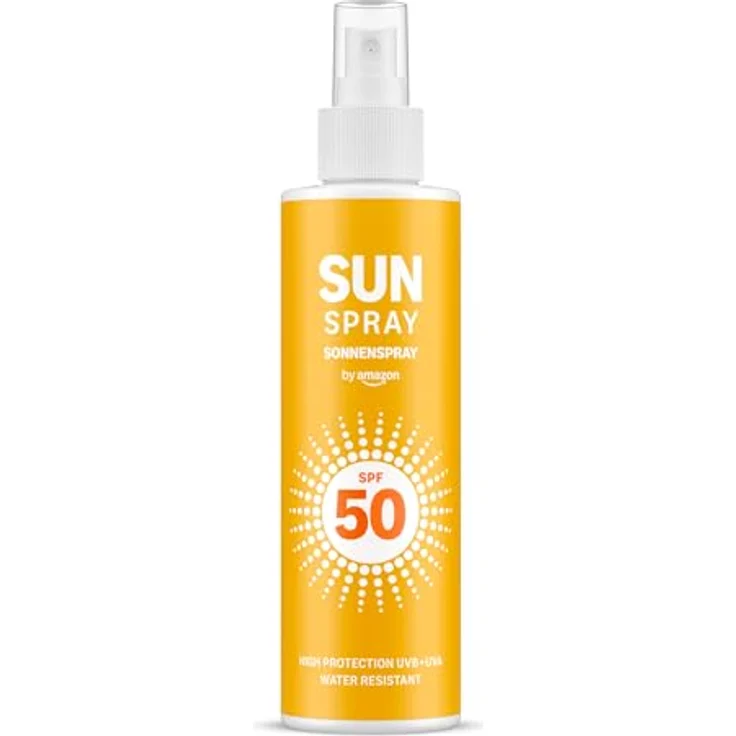 By Amazon Sonnenlotion-Spray 50 LSF, 200 ml, hoher UVB+UVA Schutz, wasserabweisend, dermatologisch – Bild 1