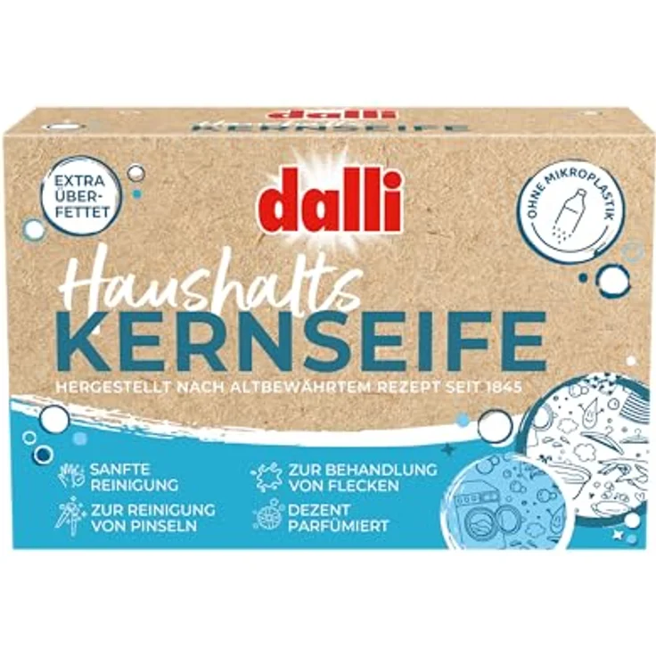 Dalli Haushaltskernseife, Vielseitige Reinigung für Haushalt und Wäsche, Hautfreundlich & umweltbewusst, 1x125g in Faltschachtel – Bild 1