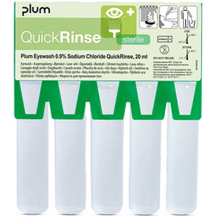 LEINA-WERKE Nachfüllpack QuickRinse Augenspülung, 5x 20,0 ml, sterile Flüssigkeit zur sofortigen Augenspülung bei Verunreinigungen