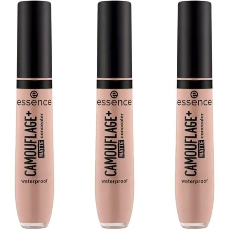 essence CAMOUFLAGE+ MATTE Concealer, Nr. 80, Braun, langanhaltend, mattierend, vegan, ölfrei, 3er Pack (3x8ml)