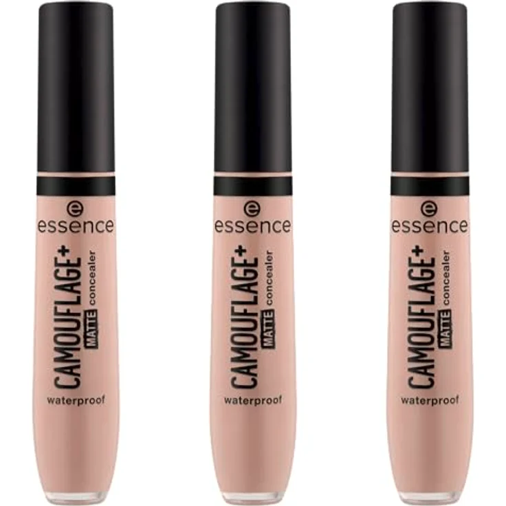 essence CAMOUFLAGE+ MATTE Concealer, Nr. 80, Braun, langanhaltend, mattierend, vegan, ölfrei, 3er Pack (3x8ml) – Bild 1