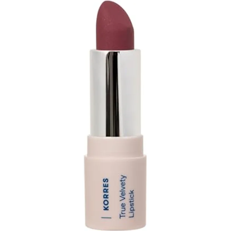 KORRES True Velvety Lipstick Plum Rose 25, rose Lippenstift mit intensiver Farbe, cremiger Textur & semi-mattem Finish, vegan, 3g