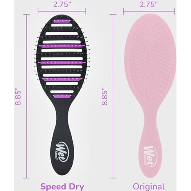 Wet Brush Speed Dry Charcoal Infused Bürste, Flachbürste für alle Haartypen mit flexiblen Borsten zur schonenden Entwirrung und Kopfhautmassage – Bild 5