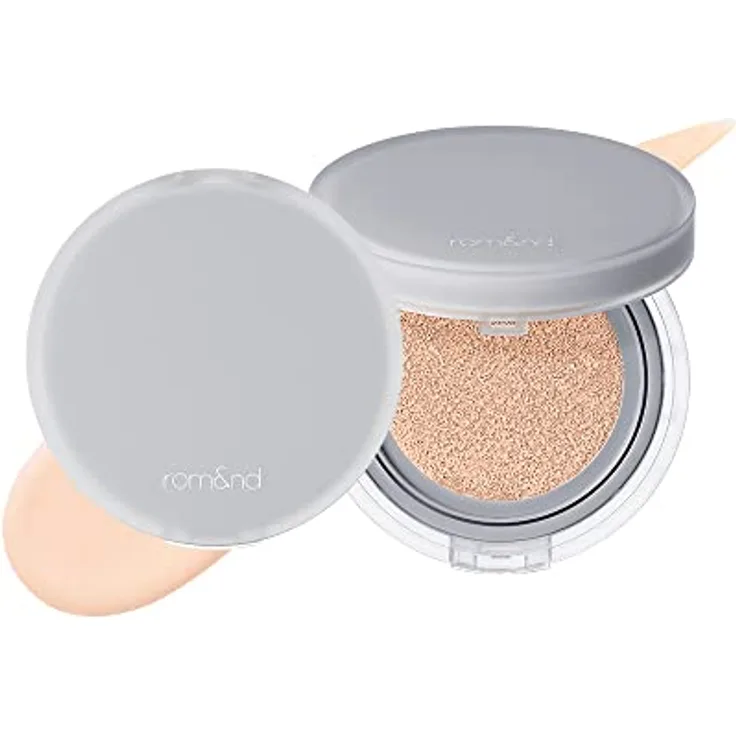 rom&nd Nu Zero Cushion, leicht schützendes Make-up im Schwamm mit mittlerer Deckkraft, Farbton 02 Pure, 15 g