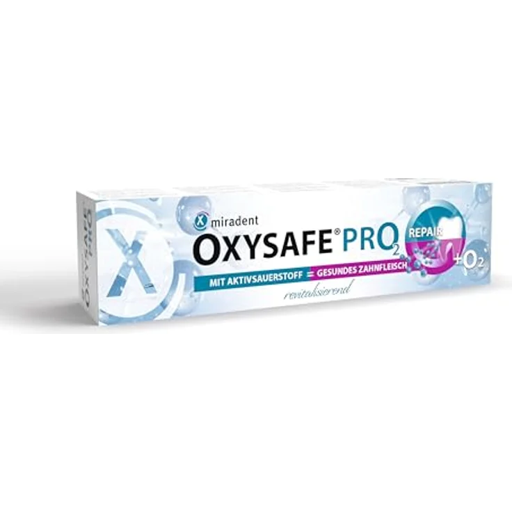 miradent OXYSAFE® Pro2 75 ml, Zahnpasta mit Aktivsauerstoff, revitalisierend, optimaler Schutz für Zähne und Zahnfleisch, extra weiße Zähne, frischer Minzgeschmack, vegan & ohne Alkohol – Bild 2