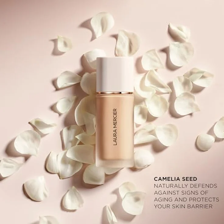 Laura Mercier REAL FLAWLESS FOUNDATION, schwerelose und wasserfeste Foundation, 29 ml, Farbton 0C1 OPAL – Bild 5