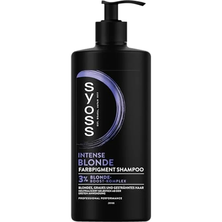 Syoss Shampoo Intense Blond Farbpigment Shampoo, 440 ml, neutralisiert Gelbstich, mit 3% Blonde-Boost-Komplex für blondes, graues und gesträhntes Haar – Bild 2