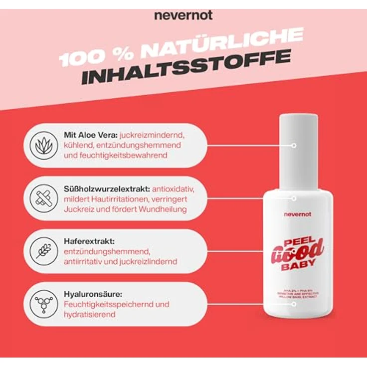 NeverNot Peeling Solution, 50 ml: Chemisches Peeling mit AHA 2% + PHA 6%, Für den ganzen Körper, Bekämpft Pickel, Mitesser und unreine Haut, Sanft und hydratisierend – Bild 4