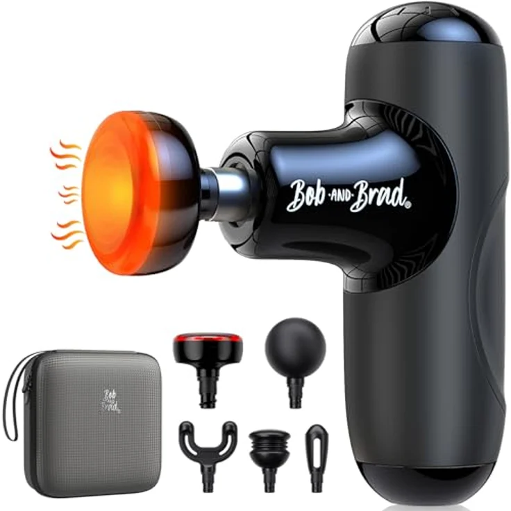 BOB AND BRAD Q2 Plus Mini Massagepistole, Wärmefunktion, leise, 5 Geschwindigkeitsstufen, mit Tragetasche, für Muskelentspannung – Bild 1