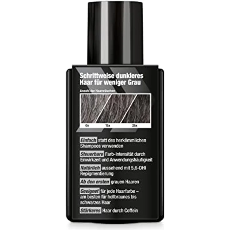 Alpecin Grey Attack Coffein & Color Shampoo - 1 x 200 ml - Graduelle Haarverdunkelung | Erblich bedingtem Haarausfall wird vorgebeugt – Bild 2