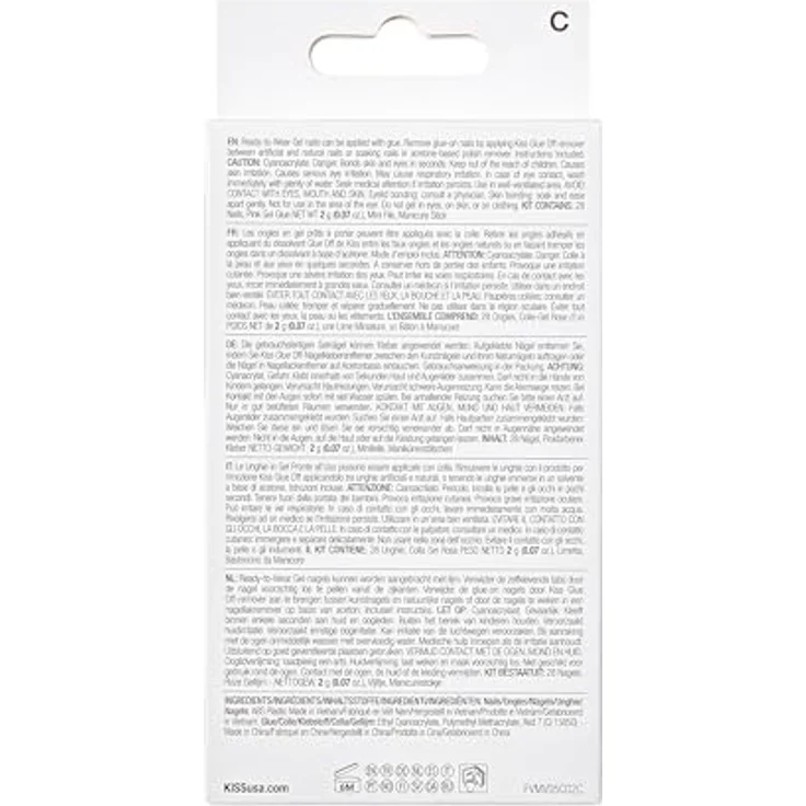 KISS Voguish Fantasy French eclatant, rosa Gelnägel Set mit 28 Kunstnägeln, kleber und Manikürestift – Bild 4