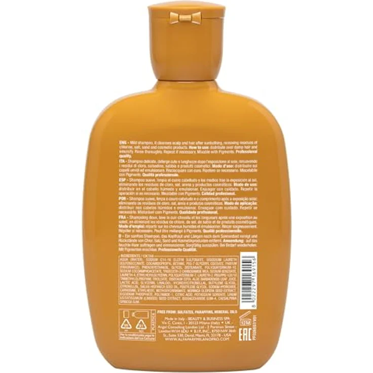 Alfaparf Milano Semi di Lino Sunshine, Schützendes Shampoo für sonnenstrapaziertes Haar, 250 ml, vegan, ohne Sulfate – Bild 2
