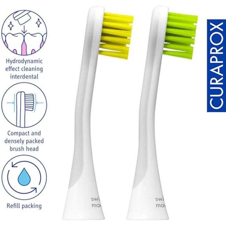 Curaprox Hydrosonic Sensitive, Ersatzkopf für Zahnbürsten, 2 St., weiche Borsten für sanfte Mundpflege – Bild 3