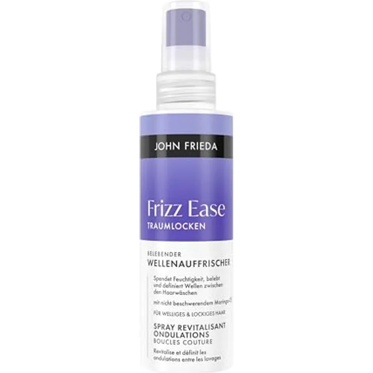 John Frieda Frizz Ease Belebender Wellenauffrischer, 200 ml, für welliges & lockiges Haar, silikonfrei, sulfatfrei, vegane Formel mit Moringa-Öl
