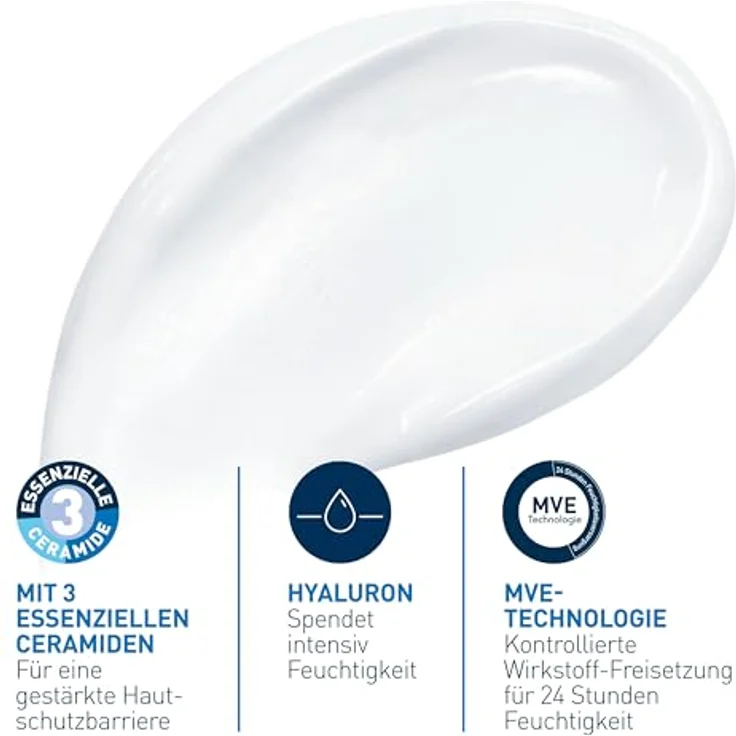 CeraVe creme hydratant 340 ml mit feuchtigkeitsspendender Wirkung für trockene Haut – Bild 2