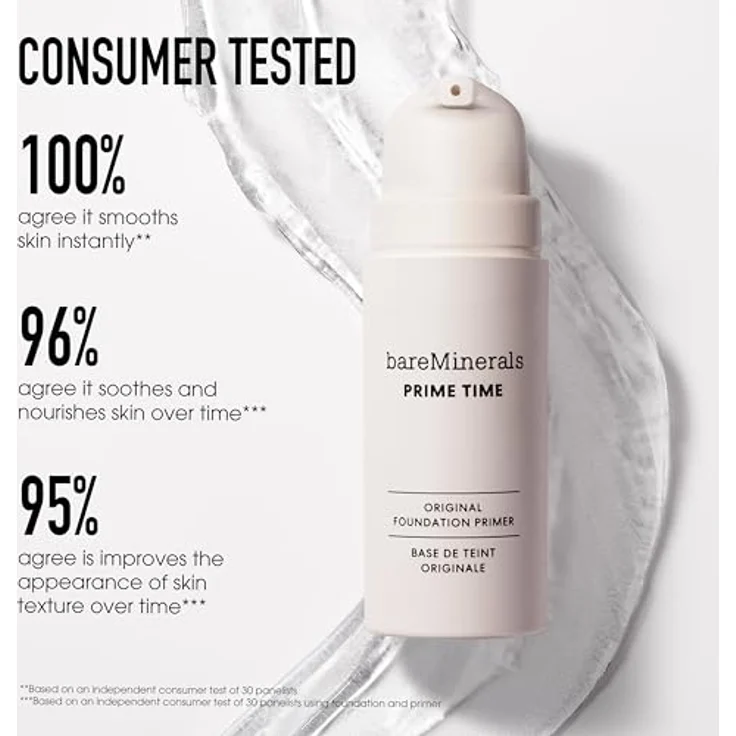 bareMinerals Prime Time Pore-Minimizing Foundation Primer, 15 ml mit samtiger Gel-Textur für minimierte Poren und natürlichen Filter-Effekt – Bild 6