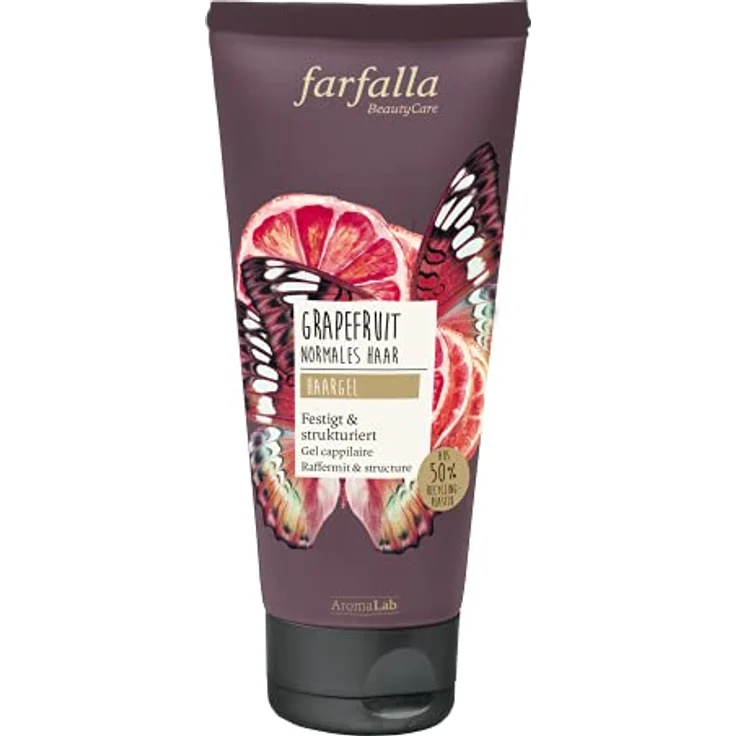farfalla Grapefruit Haargel - mit natürlichem ätherischem Öl - 100% zertifizierte Naturkosmetik, spritzig-fruchtiger Duft, 1x100ml – Bild 1