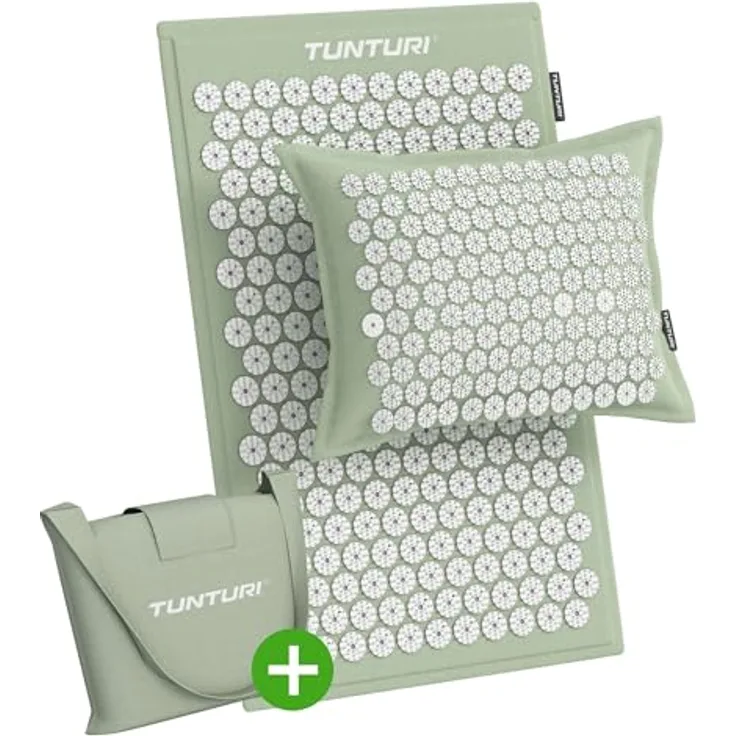 Tunturi Spikermatte Pro mit Kissen – Akupressur-Meditationsmatte zur Schmerzlinderung und Stressreduktion, hautfreundliche Materialien