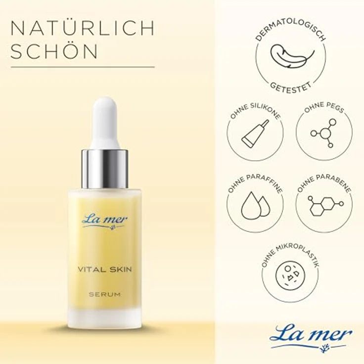 LA MER Vital Skin Serum, hochkonzentriertes Gesichtsserum mit intensiver Feuchtigkeitszufuhr und Anti-Aging-Effekt, 30 ml – Bild 4