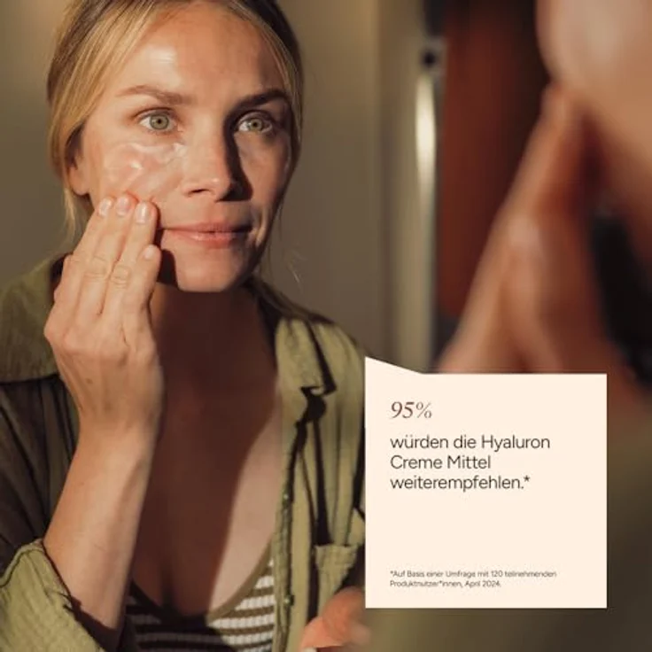 JUNGLÜCK Hyaluron Creme Hochdosiert, Anti Aging Feuchtigkeitscreme mit 0,5% Hyaluronsäure, BIO Aloe Vera & BIO Arganöl, Tages- & Nachtcreme gegen Trockenheitsfältchen – Bild 2