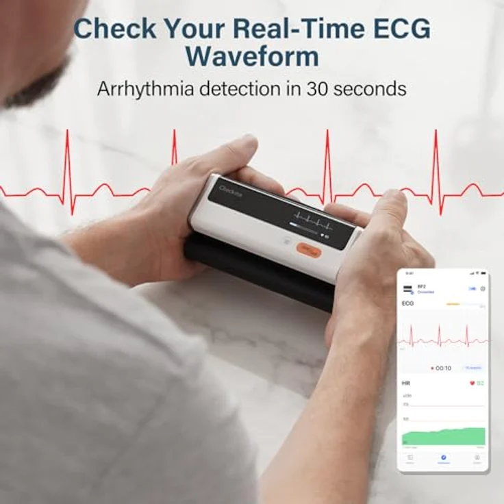 CheckMe Armfit Plus, Blutdruckmessgerät mit EKG-Analyse, automatische Messung in 30s, App für Android & iOS, Multi-User-Verwaltung, unbegrenzter Speicher – Bild 3