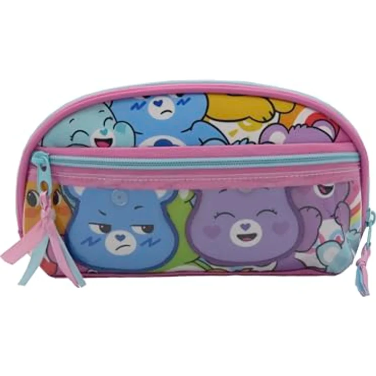 CYPBRANDS Care Bears Kulturbeutel, Halbmondform, 23 cm, Mehrfarbig mit süßen Bären und austauschbaren Patches – Bild 3