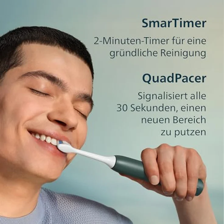 Philips Sonicare 3100 HX4033/26, elektrische Schallzahnbürste in Grün mit sanfter Plaque-Entfernung und integriertem Timer, 1 St. – Bild 7