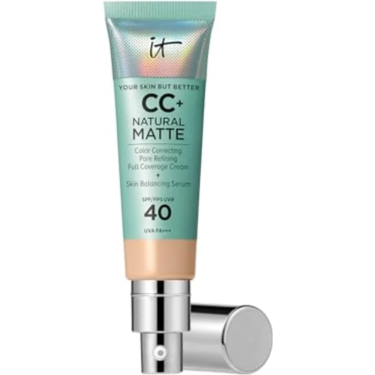 IT Cosmetics, Your Skin But Better CC+, Mattierende Make-up-Grundierung und Glanzkontrolle, 16 h, minimiert Poren, spendet Feuchtigkeit 24 Stunden, heller Ton, 32 ml – Bild 2
