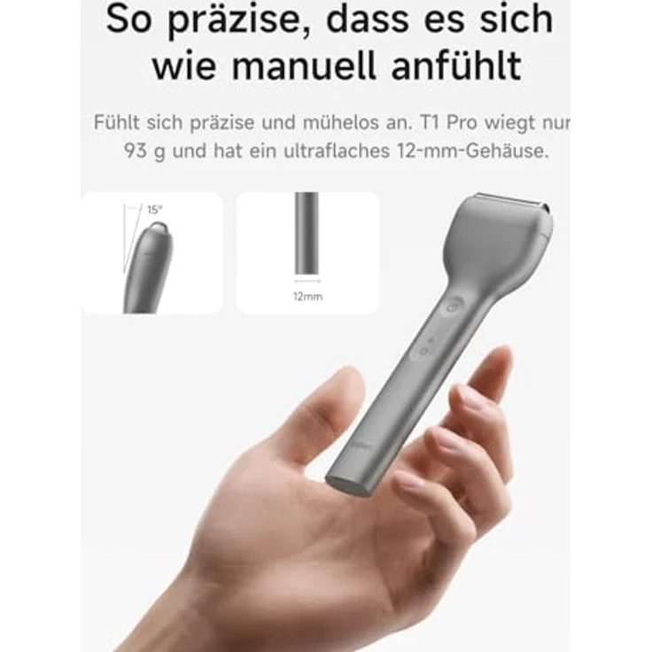 Laifen T1 Pro, Elektrorasierer für Herren mit 12.000 Schnitten/min, 100 Minuten Akkulaufzeit, IPX7 wasserdicht, Aluminiumlegierung, Reisetauglich – Bild 2