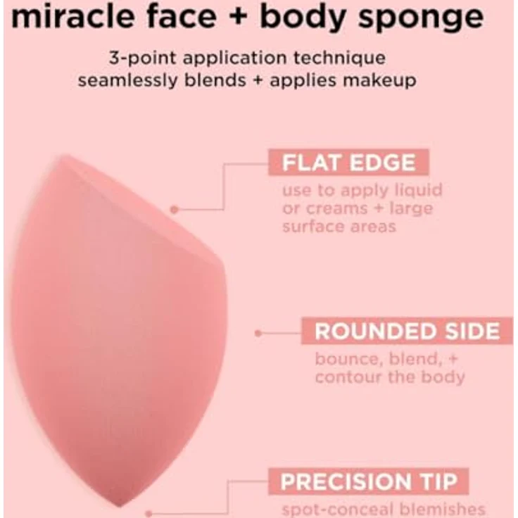 Real Techniques Miracle Face Body Schwamm 01489 - Large Make-up Schwamm, Dekorative Kosmetik Make-up Accessoires – Bild 4