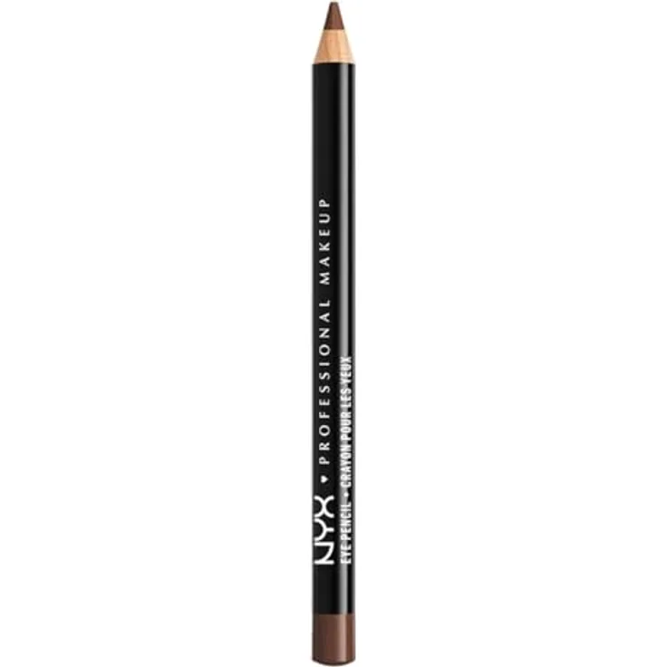 NYX Professional Makeup Eye and Eyebrow Pencil, Präziser Eyeliner in Dark Brown, 1.2 g, wasserfest und langanhaltend