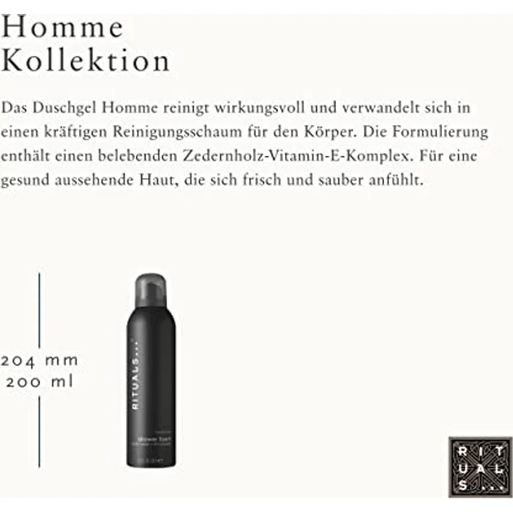 RITUALS Duschgel von das Homme Collection – mit Zedernholz und Vitamin-E-Komplex – anregend und erfrischend, 200 ml – Bild 3