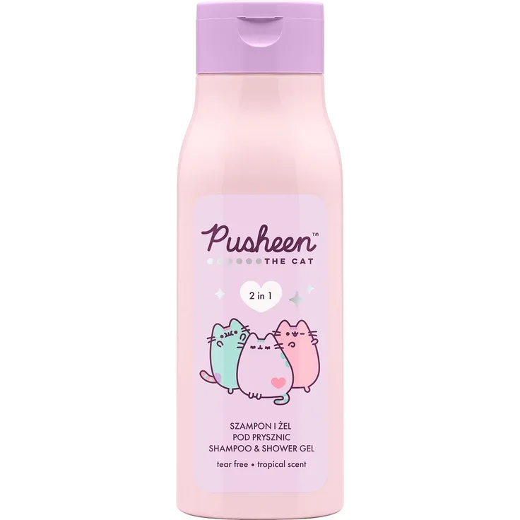 PUSHEEN 2-in-1 Shampoo und Duschgel, 400 ml, sanfte Reinigung und intensive Feuchtigkeit für Kinder