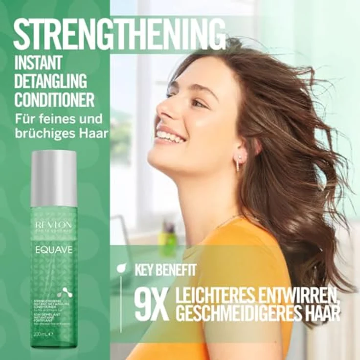 REVLON PROFESSIONAL EQUAVE Strengthening Instant Detangling Conditioner, 200 ml, entwirrender Leave in Sprühconditioner für feines & brüchiges Haar, 2-Phasen Haarpflege mit Hitzeschutz – Bild 3