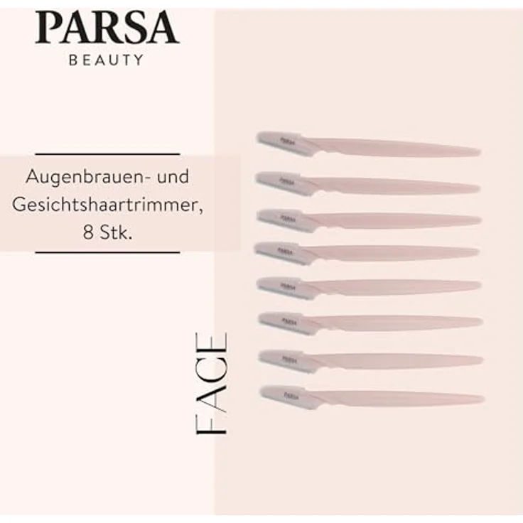 PARSA Beauty Gesichtshaarentferner Essential Trimmer 8er-Set, Präzisions-Rasierer für Augenbrauen & Dermaplaning – Bild 2