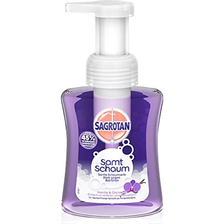Sagrotan Samt-Schaum Vanille & Orchidee, Schaumseife, 1er Pack (1 x 250 ml) – Bild 2