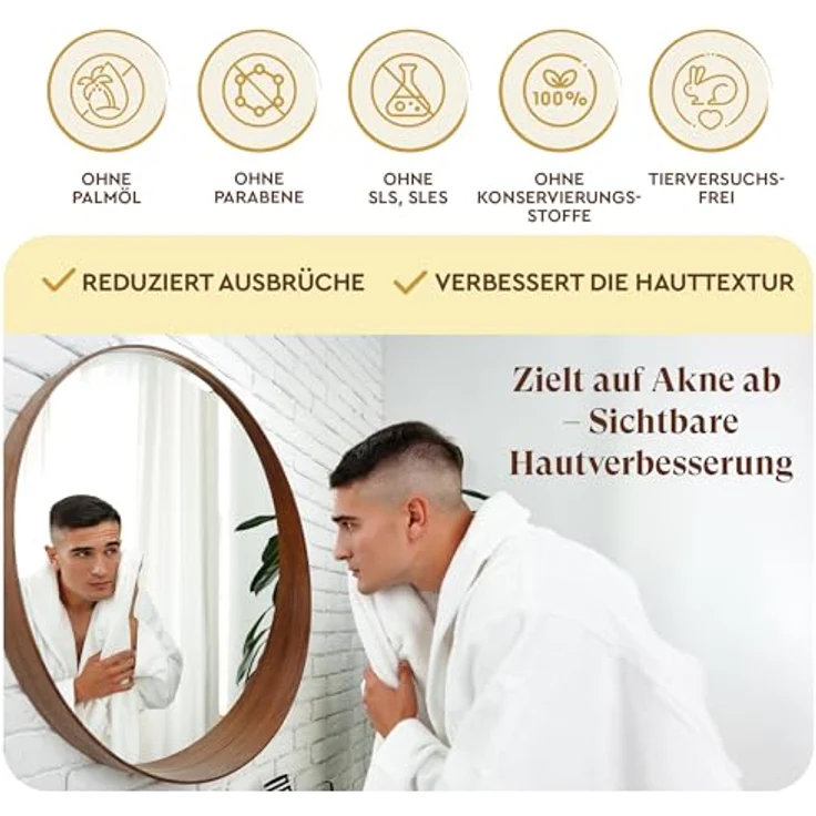 lubiu Schwefel Seife Stück - 100g Naturseife gegen Pickel, tiefenreinigend und talgregulierend, für empfindliche Haut – Bild 5