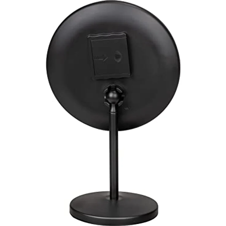 WENKO LED Stand-Kosmetikspiegel Onno, dimmbarer Spiegel mit LED-Beleuchtung und 5-fach Vergrößerung, Ein-/Ausschalten per Touch-Funktion, Betrieb mit Batterien oder USB-Kabel, 20x34x13,5 cm, Schwarz – Bild 3