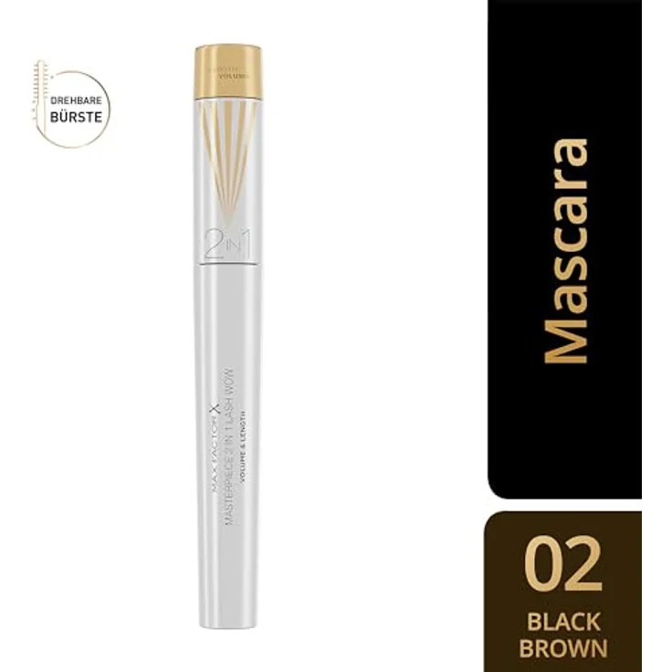 Max Factor Masterpiece Lash Wow Mascara, 2 in 1 Bürste für längere, geschwungenere und vollere Wimpern, Farbton Black Brown, 7 ml – Bild 4