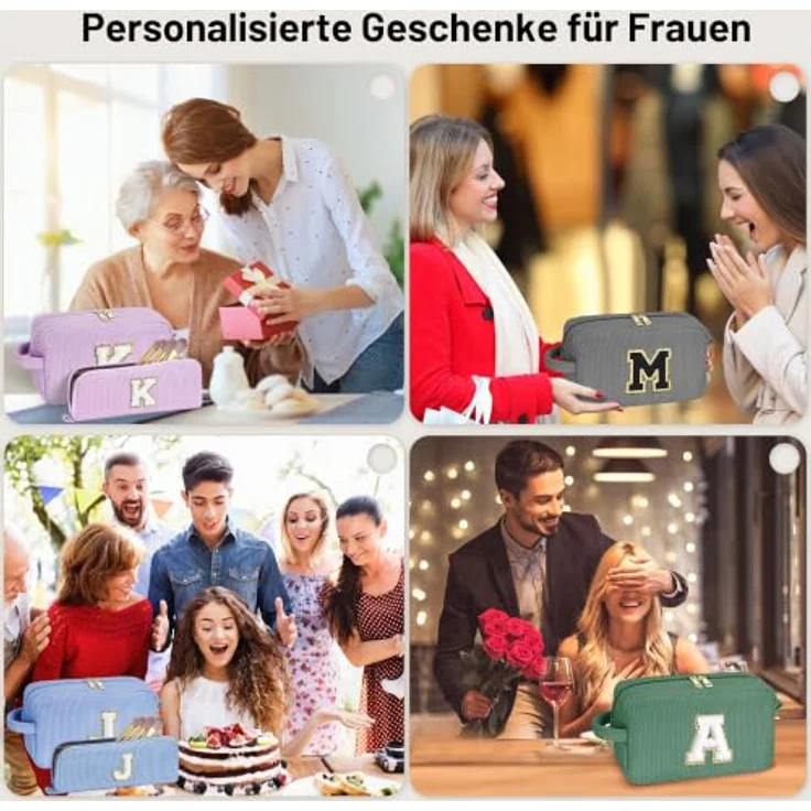 Parima Lila Kosmetiktasche für Mädchen, 2-teilige Cord Make-up-Tasche mit hoher Kapazität und personalisiertem Design, ideal für Reisen und als Geschenk für Mädchen von 7 bis 14 Jahren – Bild 5