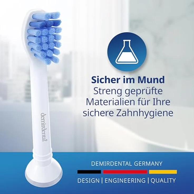 Demirdental 8er-Pack Mini Aufsätze für Philips Sonicare Zahnbürstenaufsatz ProResults, auch für DiamondClean FlexCare EasyClean HealthyWhite, HX6028 Ersatzbürsten designed in Berlin, Medium Härtegrad – Bild 8