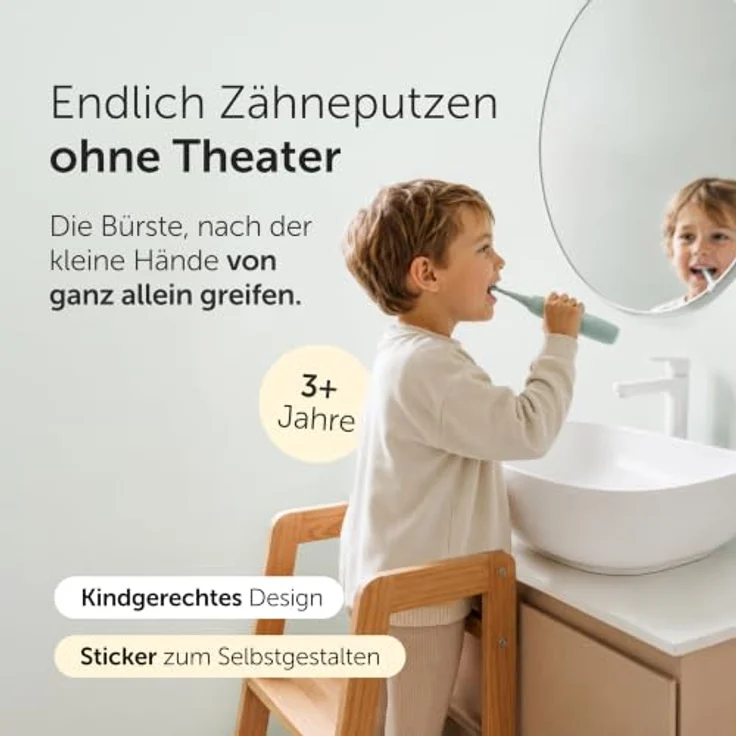 WonderSmile Wondersmile Kids Schallzahnbürste Magic Mint, elektrische Kinderzahnbürste ab 3 Jahren, 2 Putzmodi, Timer, 30 Tage Akku, induktive Ladestation – Bild 11