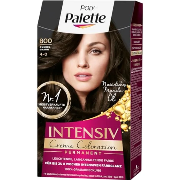 Poly Palette Intensiv Creme Coloration 800/4-0 Dunkelbraun 3 x 115 ml – Bild 3