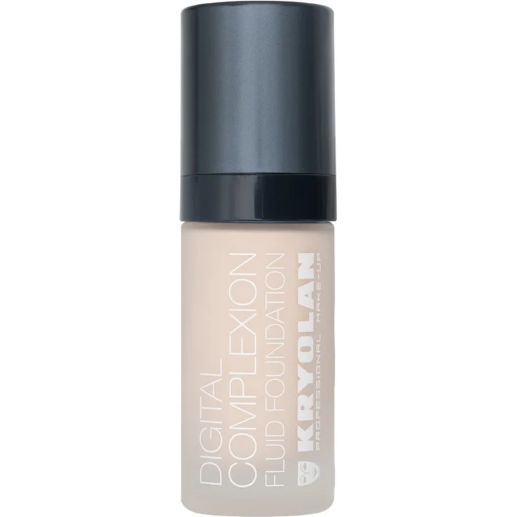 Kryolan Digital Complexion Fluid Foundation 30 ml, Nr. P02, silikonbasierte Foundation mit Airbrush-Effekt für ölige und Mischhaut