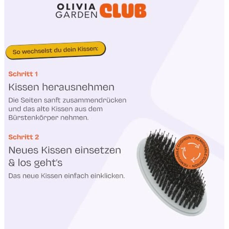 Olivia Garden Club THE RESET CUSHION Wet & Curly Detangling Cushion, flexibles Austausch-Kissen für nasses und trockenes Haar, blau – Bild 4